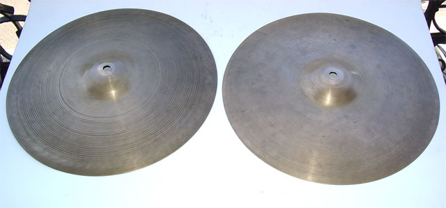 A. ZILDJIAN 13 inch hi-hats 1950s